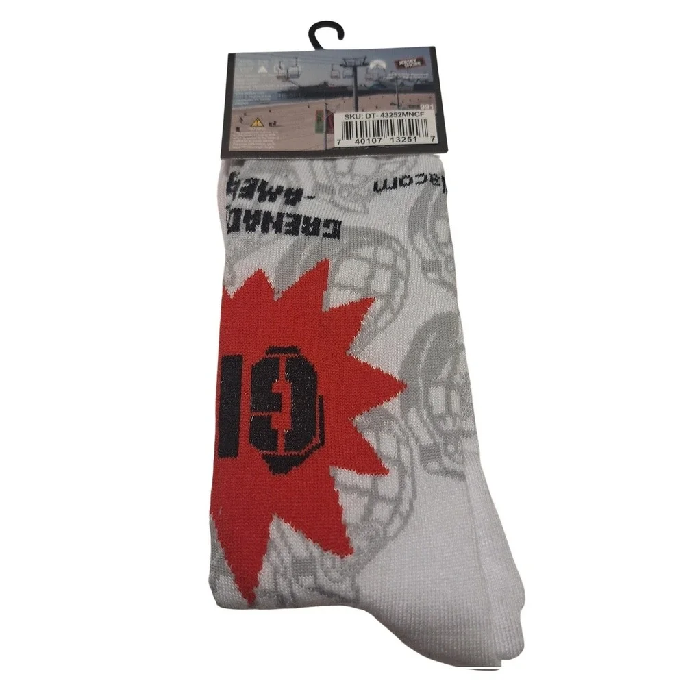 Jersey Shore MTV Grenade-Free America White Crew Socks Size 6-12‎ NWT